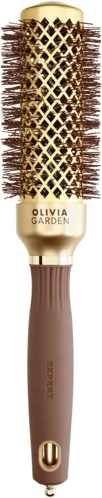 Olivia Garden Expert Blowout Shine mit gewellten Borsten Gold & Braun