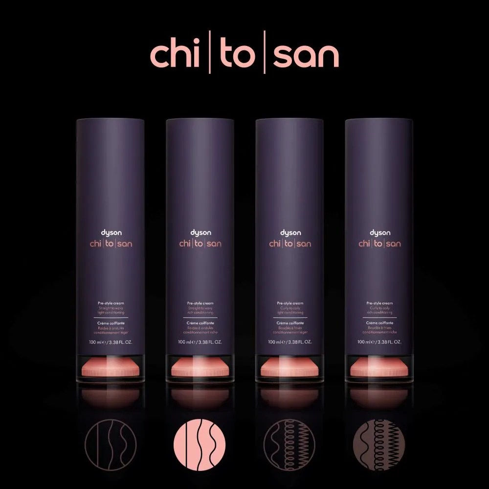 Dyson Chitosan™ Pre-Style Cream für glattes bis welliges Haar - reichhaltige Pflege