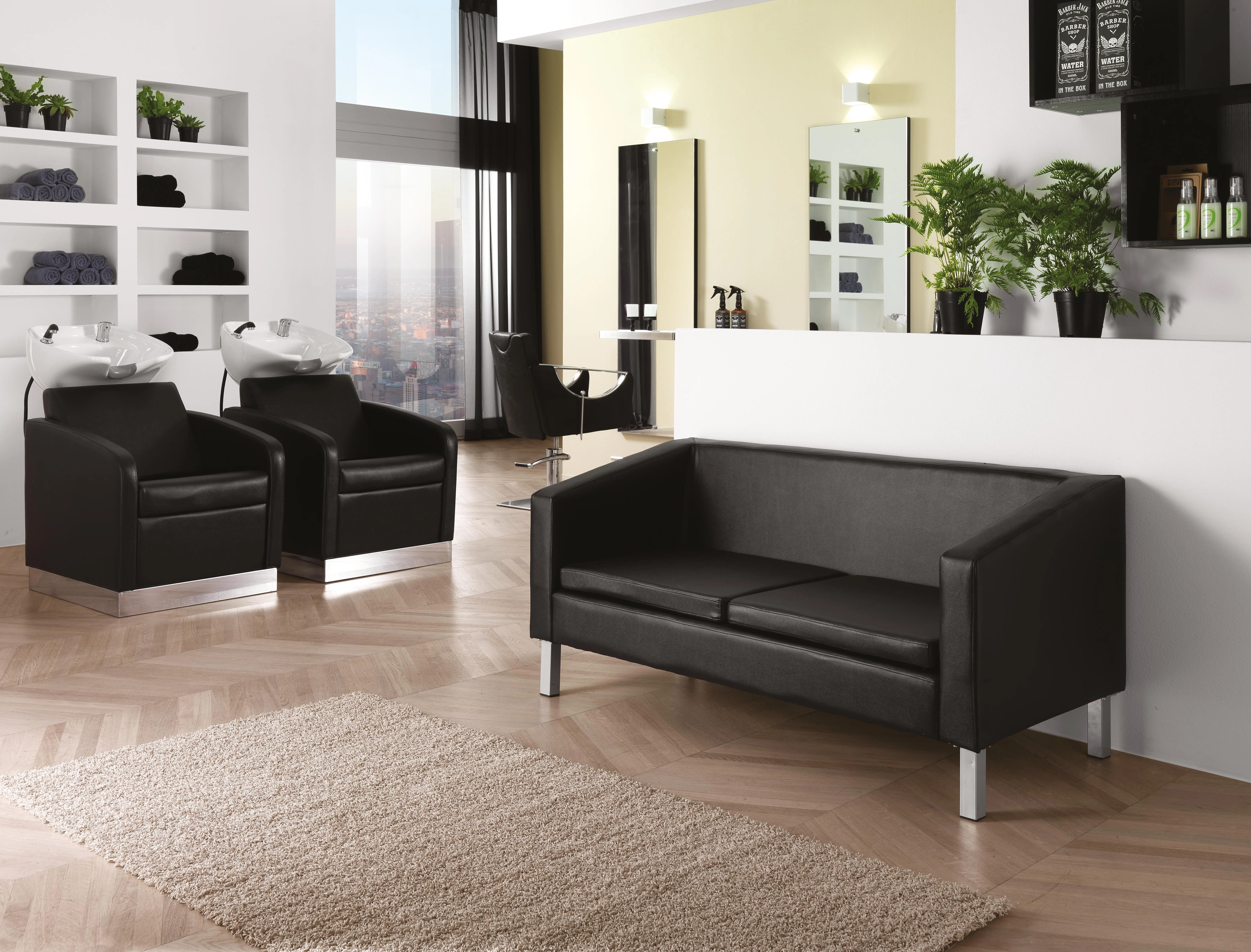 Xanitalia Lucky Black Sofa für den Wartebereich