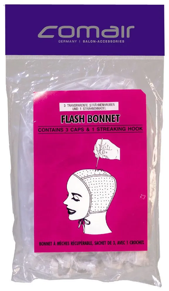 Comair Strähnenhaube 3er Set mit Strähnennadel