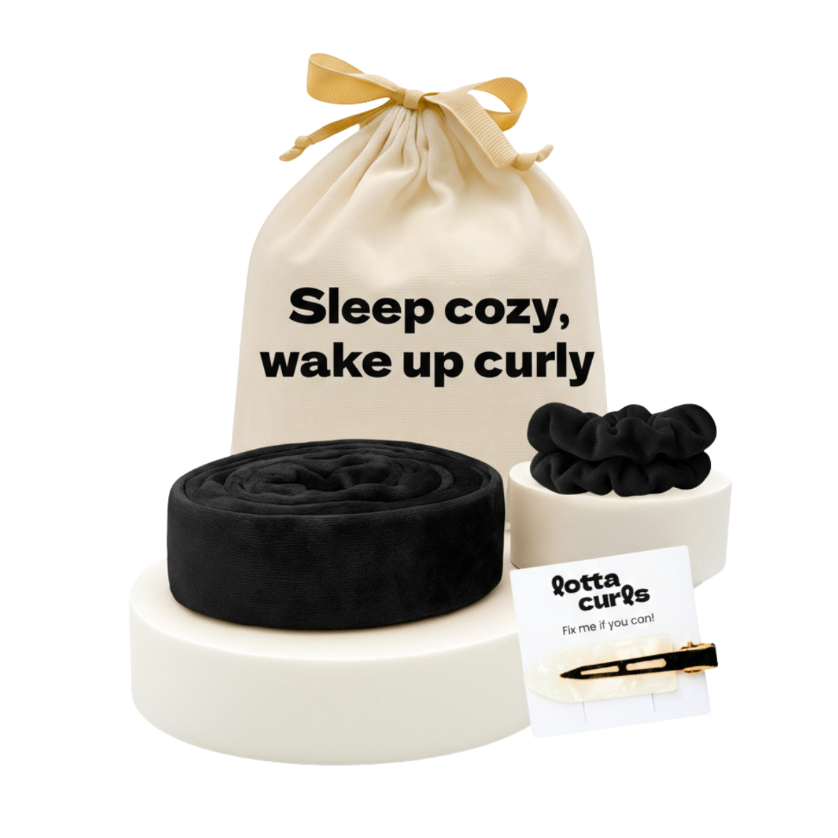 Lotta Curls Lockenband Royal Black