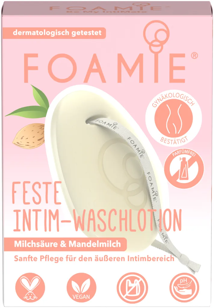 Foamie Feste Intim-Waschlotion Milchsäure und Mandelmilch
