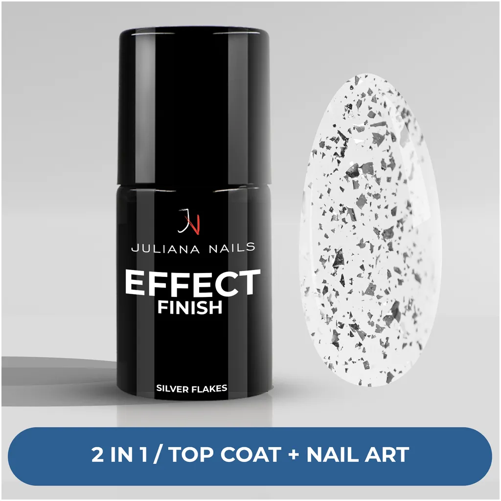 Juliana Nails Gel Lack Effect Finish Silver Flakes