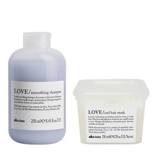 Zwei Davines Haarpflegeprodukte von der Serie LOVE
