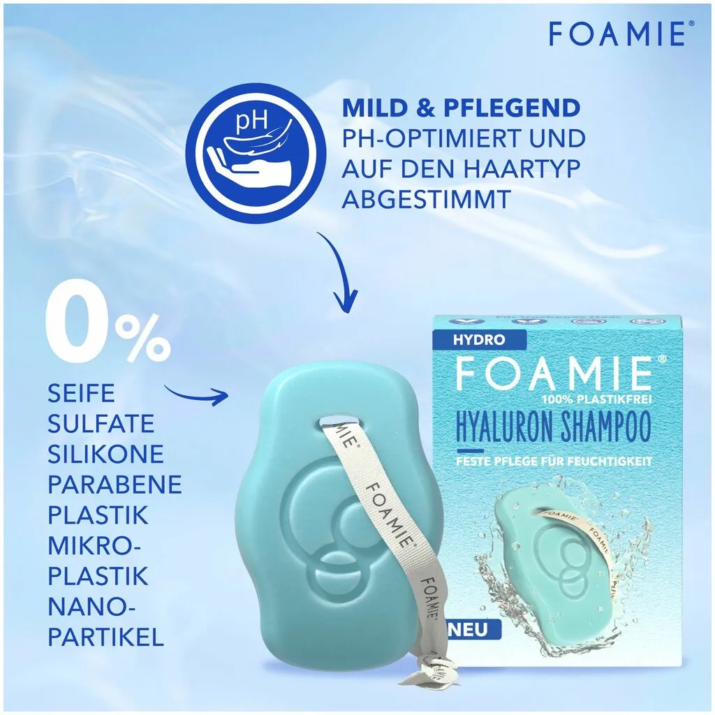 Foamie Hyaluron Shampoo Bar Feste Pflege für Feuchtigkeit